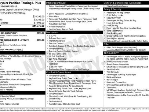 Used 2017 Chrysler Pacifica Touring-L Plus w/ Tire & Wheel Group FWD image 12
