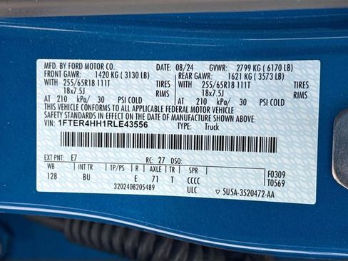 Certified 2024 Ford Ranger XLT w/ Equipment Group 301A High image 33