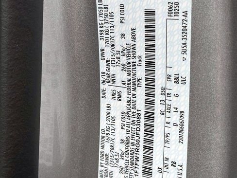 Used 2018 Ford F150 Raptor w/ Equipment Group 802A Luxury image 13