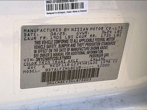 New 2025 Nissan Versa SV w/ Trunk Package image 17