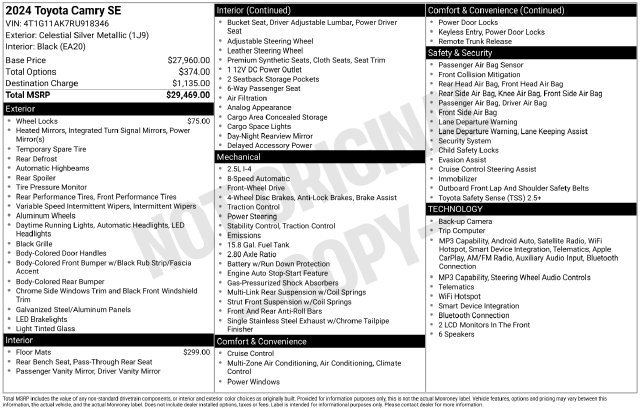 Certified 2024 Toyota Camry SE FWD image 32