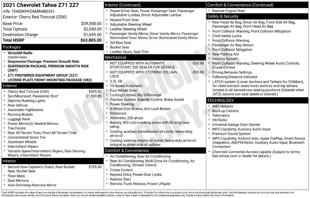 Used 2021 Chevrolet Tahoe Z71 AWD/4WD image 12