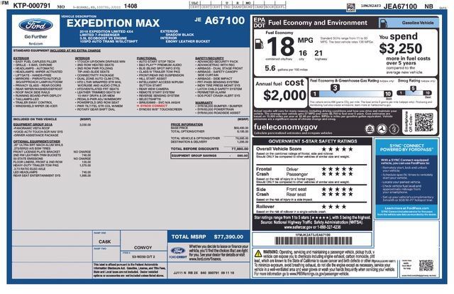 Used 2018 Ford Expedition Max Limited w/ Equipment Group 301A AWD/4WD image 17