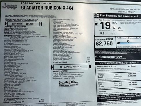 New 2025 Jeep Gladiator Rubicon image 30