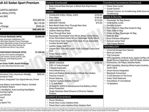 Used 2020 Audi A3 2.0T Premium Plus w/ Premium Plus Package FWD image 43