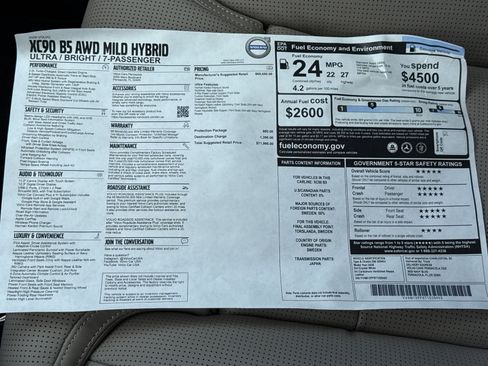 New 2026 Volvo XC90 B5 Ultra w/ Protection Package Premier AWD/4WD image 35