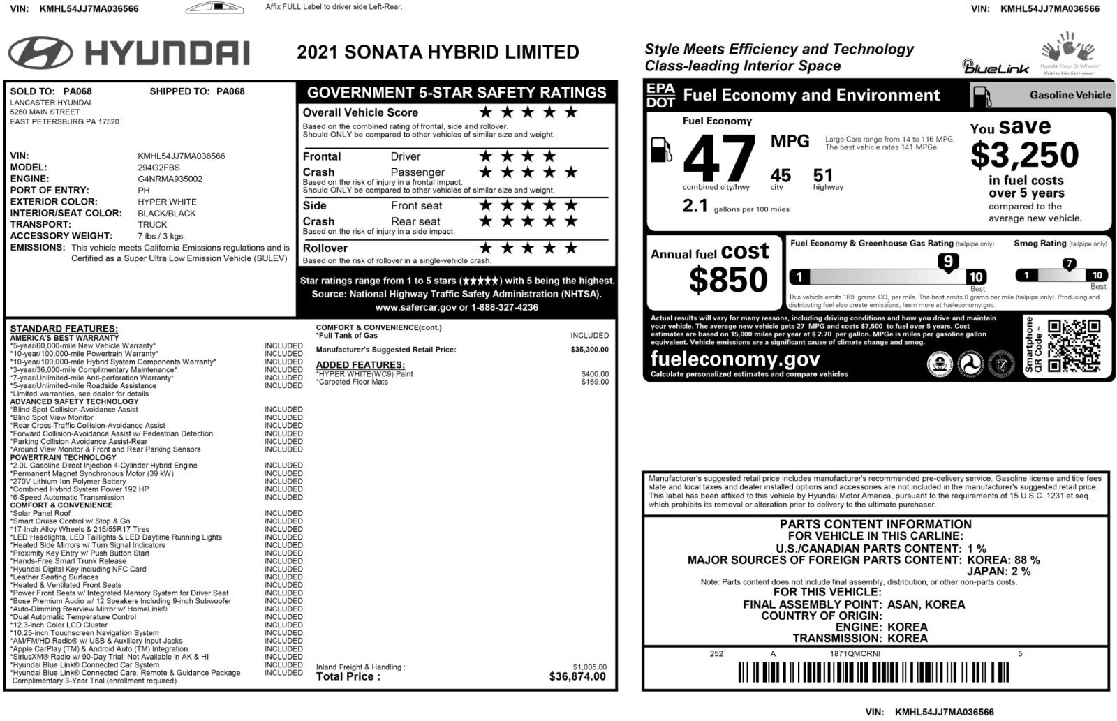 Used 2021 Hyundai Sonata Limited FWD image 54