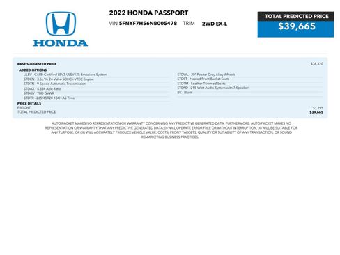 Used 2022 Honda Passport EX-L image 2