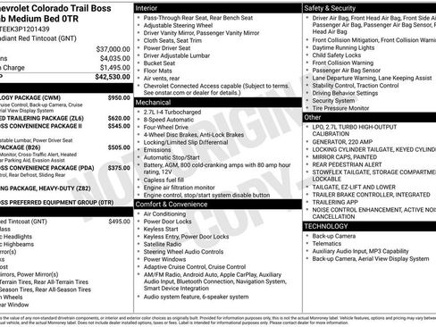 Used 2023 Chevrolet Colorado Trail Boss w/ Technology Package AWD/4WD image 3