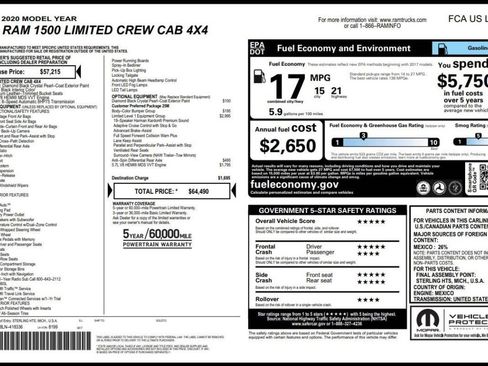 Used 2020 RAM 1500 Limited image 15