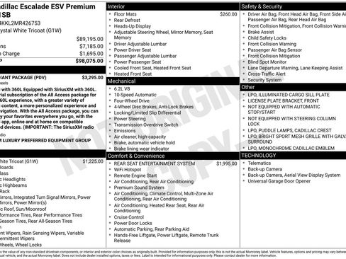 Used 2021 Cadillac Escalade ESV Premium Luxury w/ LPO, Radiant Package AWD/4WD image 7