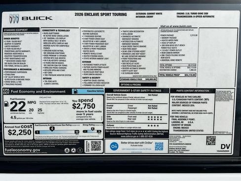 New 2026 Buick Enclave Sport Touring w/ Power Package FWD image 21