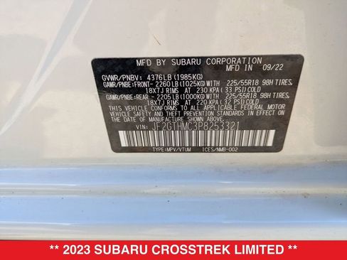 Used 2023 Subaru Crosstrek 2.5i Limited w/ Moonroof Package image 40