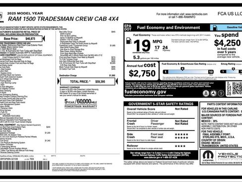 Certified 2025 RAM 1500 Tradesman AWD/4WD image 2
