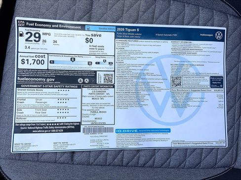New 2026 Volkswagen Tiguan S FWD image 22