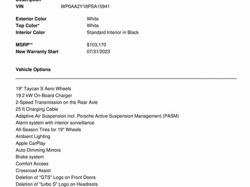Used 2023 Porsche Taycan w/ Premium Package image 83