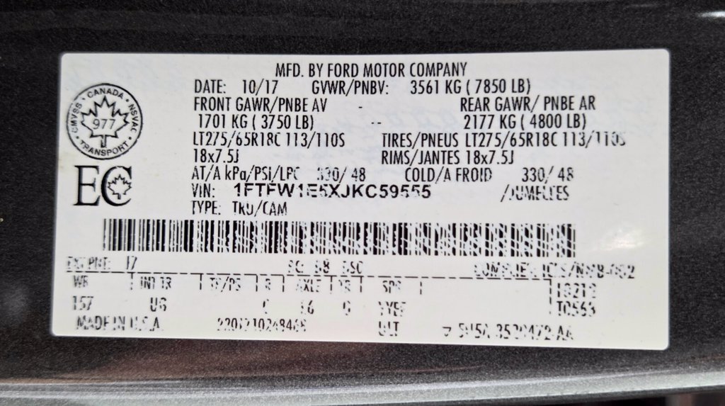 Used 2018 Ford F150 XLT w/ Heavy-Duty Payload Package AWD/4WD image 33