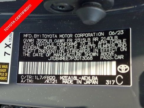 Certified 2023 Toyota Corolla LE w/ Carpet Mat Package (TMS) FWD image 25