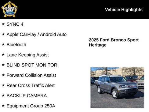 New 2025 Ford Bronco Sport Heritage AWD/4WD image 2