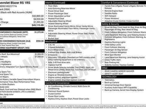 Certified 2024 Chevrolet Blazer RS w/ Driver Confidence II Package FWD image 35