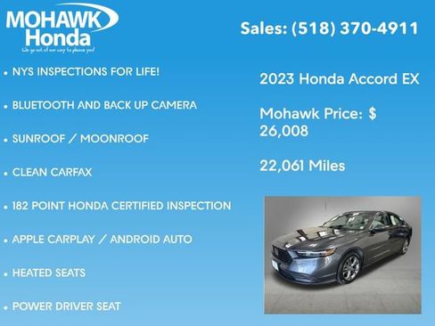Certified 2023 Honda Accord EX image 8