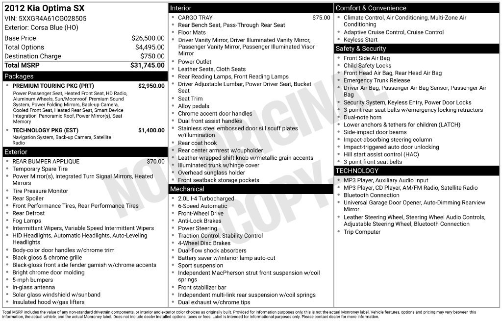 Used 2012 Kia Optima SX w/ Premium Touring Pkg FWD image 39