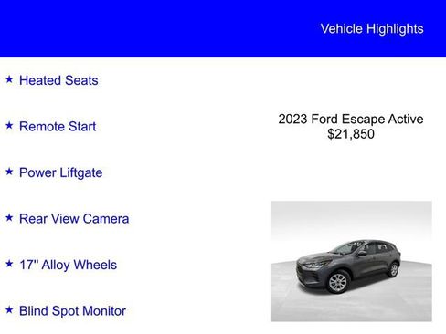 Certified 2023 Ford Escape Active AWD/4WD image 2
