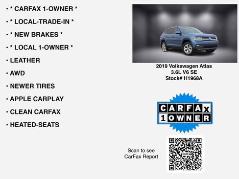 Used 2019 Volkswagen Atlas SE image 7