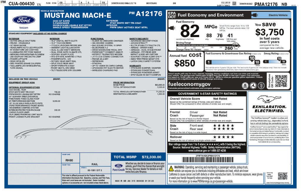 Used 2023 Ford Mustang Mach-E GT w/ GT Performance Edition AWD/4WD image 17