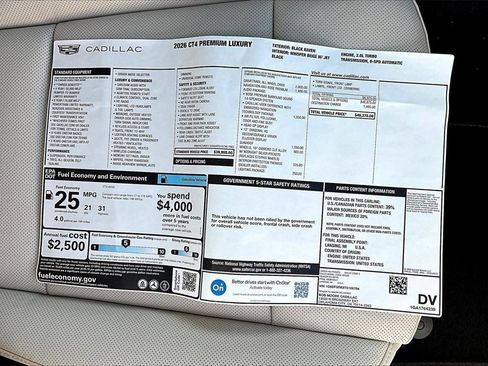 New 2026 Cadillac CT4 Premium Luxury image 14