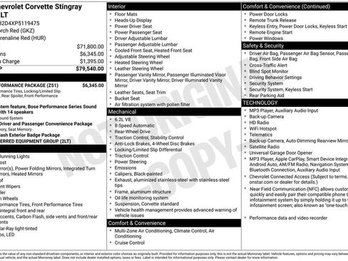 Used 2023 Chevrolet Corvette Stingray Preferred Cpe w/ Z51 Performance Package RWD image 26