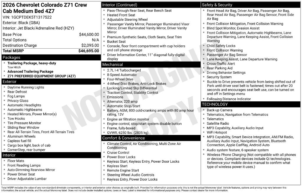 New 2026 Chevrolet Colorado Z71 AWD/4WD image 24