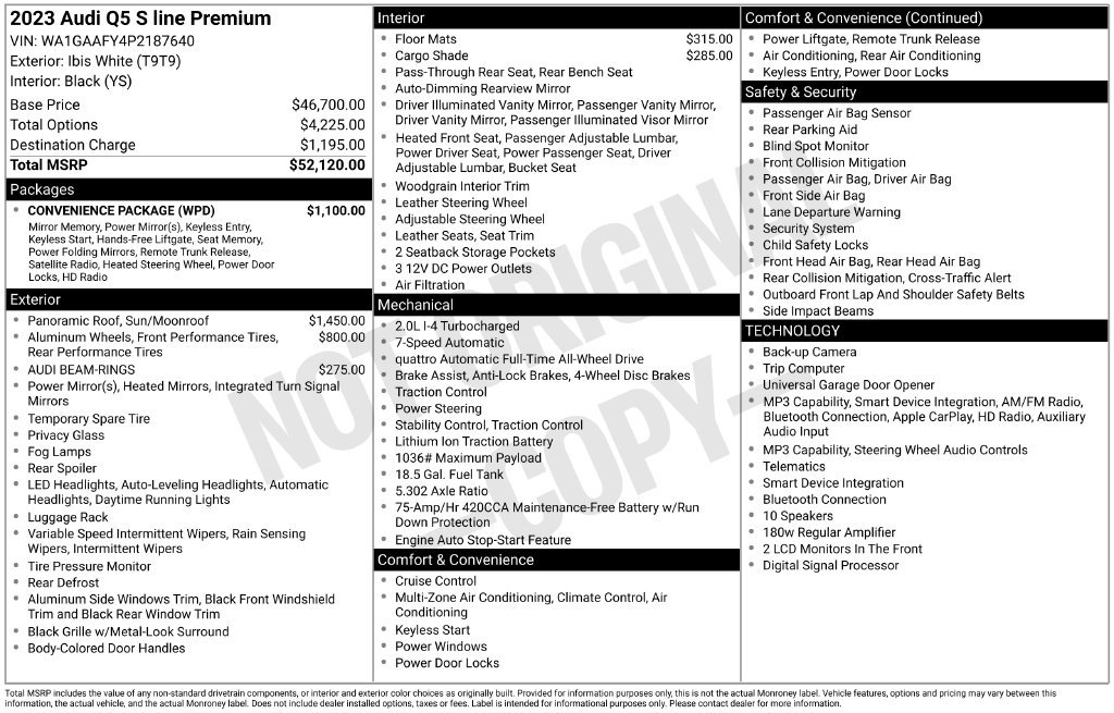 Certified 2023 Audi Q5 2.0T Premium w/ Convenience Package AWD/4WD image 45
