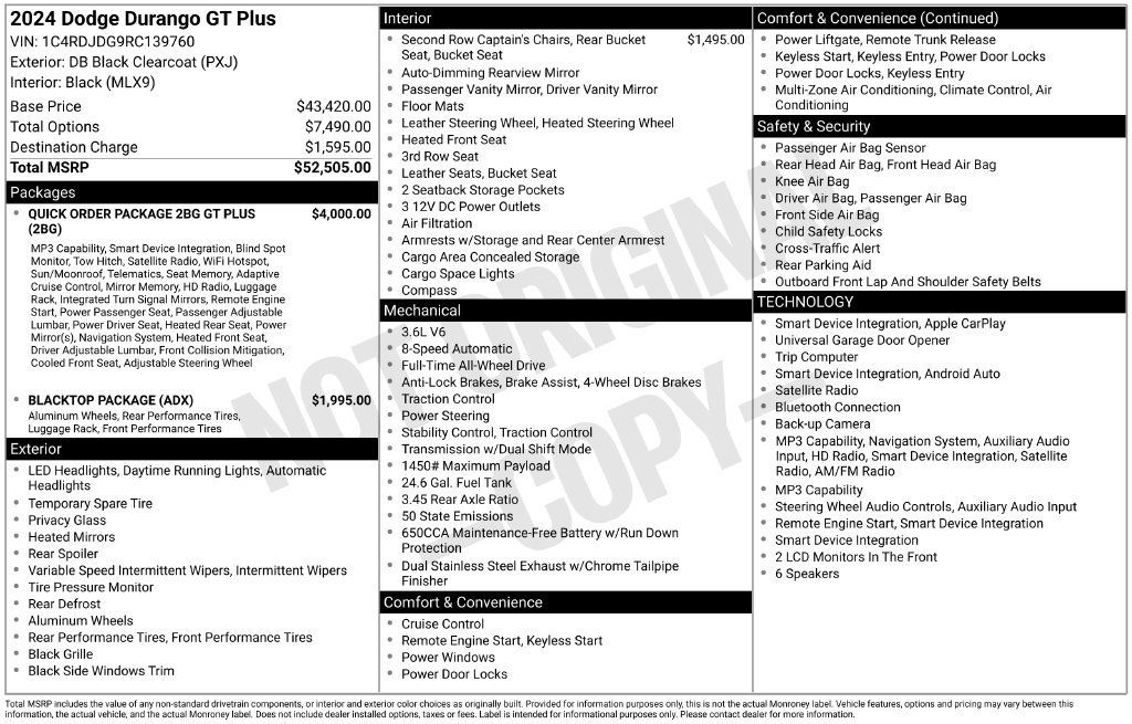 Certified 2024 Dodge Durango GT AWD/4WD image 7