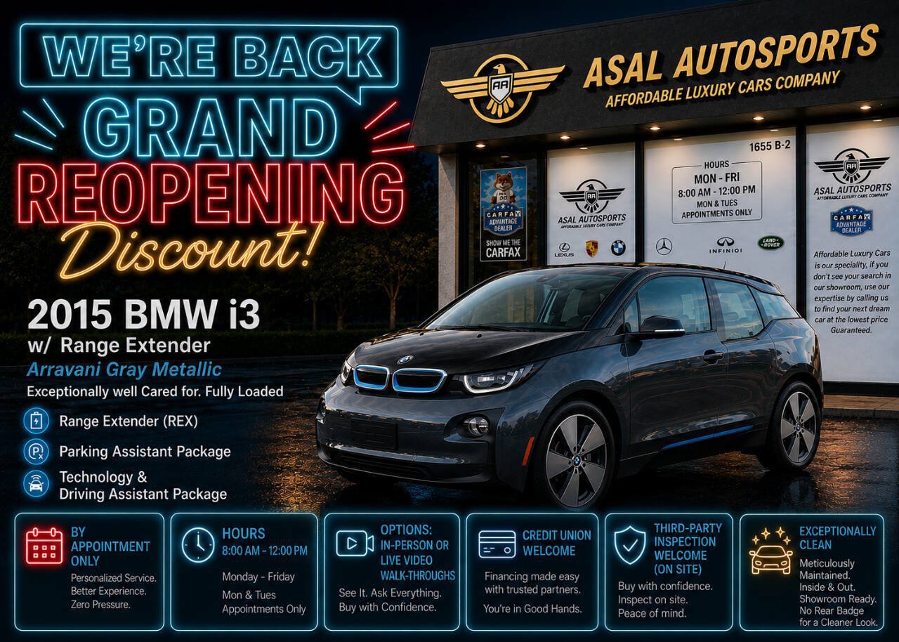 Used 2015 BMW i3 w/ Range Extender RWD image 1