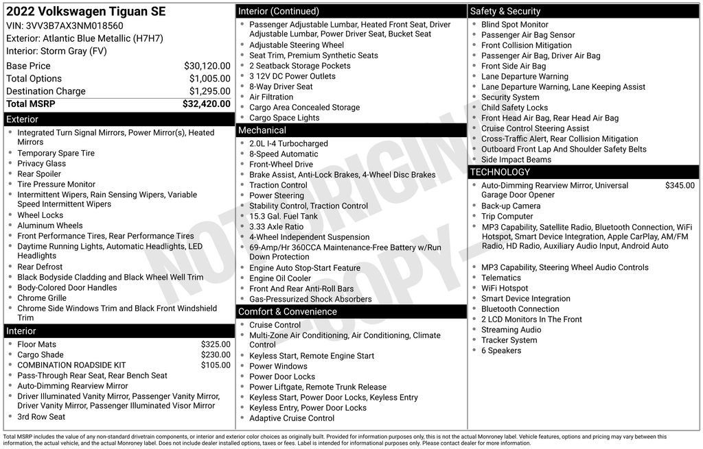 Certified 2022 Volkswagen Tiguan SE FWD image 36