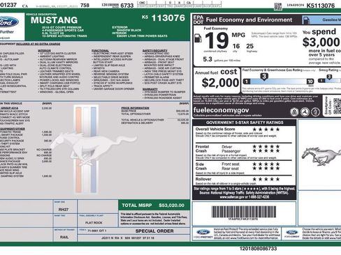 Used 2019 Ford Mustang GT Premium w/ GT Performance Package image 3