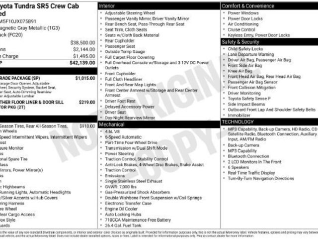 Used 2018 Toyota Tundra SR5 w/ SR5 Upgrade Package AWD/4WD image 33