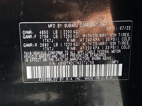 Certified 2022 Subaru Outback Premium AWD/4WD image 38