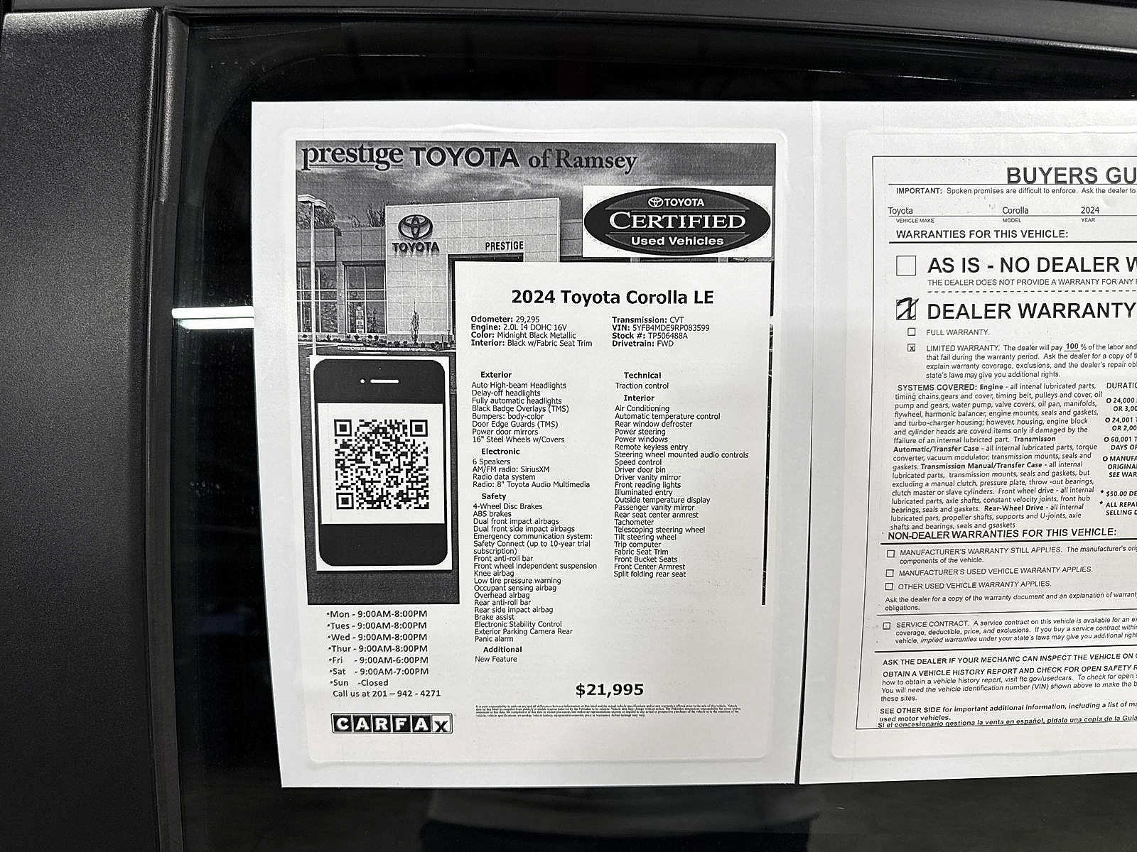 Certified 2024 Toyota Corolla LE FWD image 13