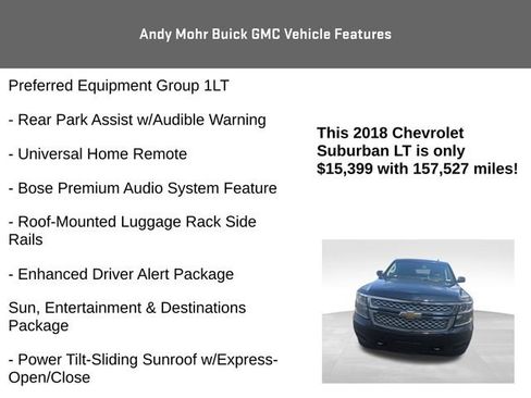 Used 2018 Chevrolet Suburban LT w/ LT Signature Package AWD/4WD image 14