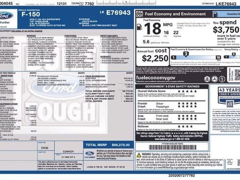 Certified 2020 Ford F150 Lariat w/ Equipment Group 502A Luxury image 39