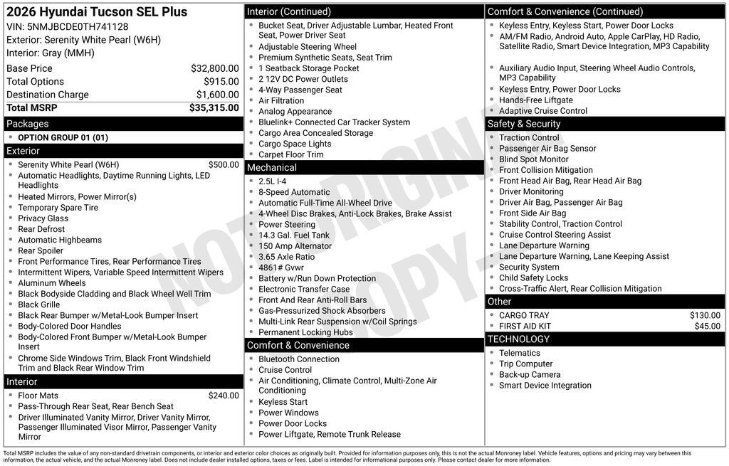 New 2026 Hyundai Tucson SEL Plus AWD/4WD image 33