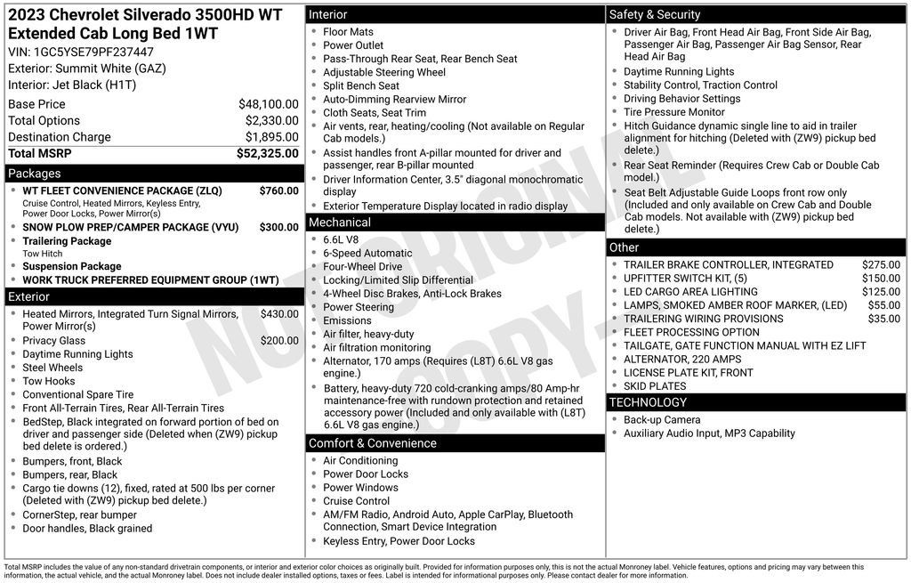 Used 2023 Chevrolet Silverado 3500 W/T w/ WT Fleet Convenience Package AWD/4WD image 42