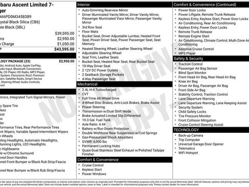 Used 2021 Subaru Ascent Limited w/ Technology Package image 29