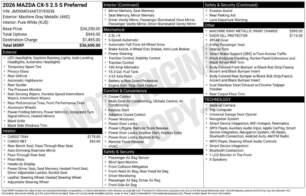 New 2026 MAZDA CX-5 Preferred AWD/4WD image 3