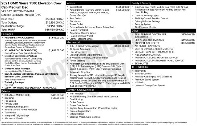 Used 2021 GMC Sierra 1500 Elevation w/ Preferred Package AWD/4WD image 2