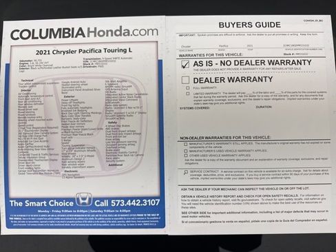 Used 2021 Chrysler Pacifica Touring-L w/ Premium & Safety Sphere Group image 36