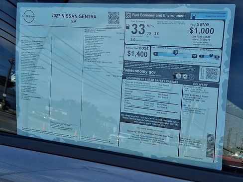 New 2027 Nissan Sentra SV w/ SV Convenience Package FWD image 6