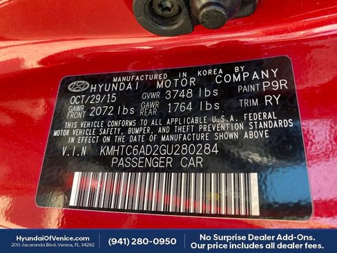 Used 2016 Hyundai Veloster w/ Option Group 02 FWD image 20